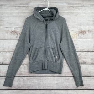 Ruehl No.925 Terry Cloth Full Zip Hoodie Sweatshirt Womens Small Gray